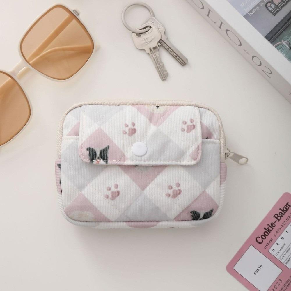 Portable Waterproof Coin Purse Multifunctional Corduroy Lipstick Organizer Makeup Bag