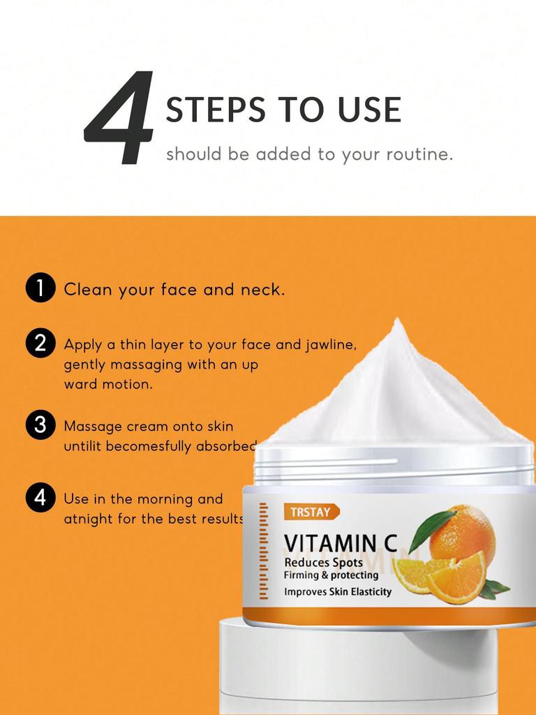 Vitamin C Hydrating Moisturizing Cream Brightens Skin Tone, Tightens Skin, Reduces Dullness, and Repairs Damaged Skin Barrier