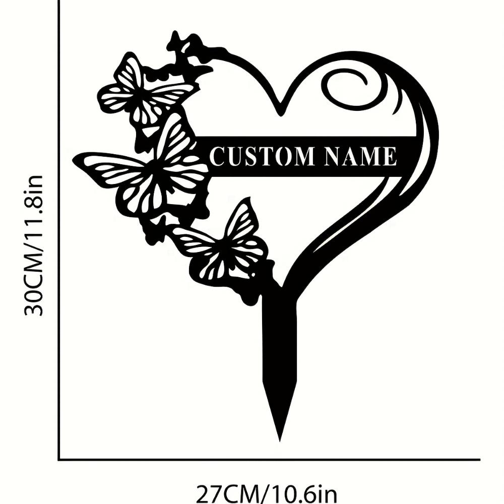 Metal Butterfly Garden Stake Wall Art Decor
