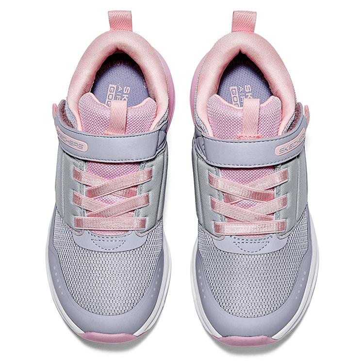 Skechers Girls Comfortable Versatile Outdoor Velcro Durable Breathable Non-Slip Low-Top Casual Shoes Kids sneaker Pink Purple 303652L-LVLP