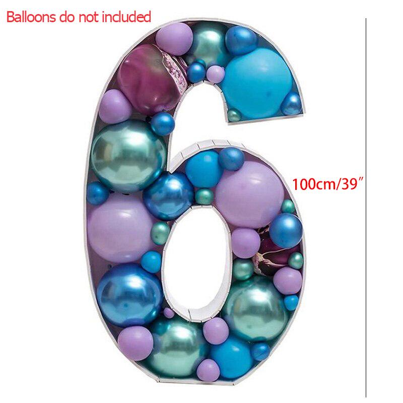 Birthday Figure Balloon Filling Box Large Number 1-9 Mosaic Balloon Frame Foam Cardboard For Birthday Party Anniversary Decor