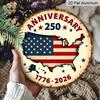 2D Flat, 1pc Round Aluminum America 250th Anniversary Sign - Freedom 250 Round Wall Decor with Flag & Fireworks Design, 1776-2026 Independence Day