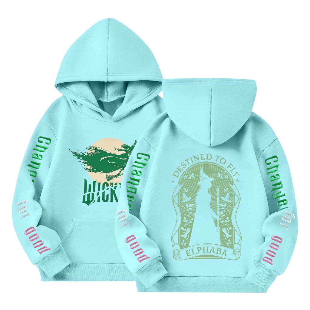 Dětská volná mikina s dlouhým rukávem a kapucí se stahovací šňůrkou a potiskem písmen