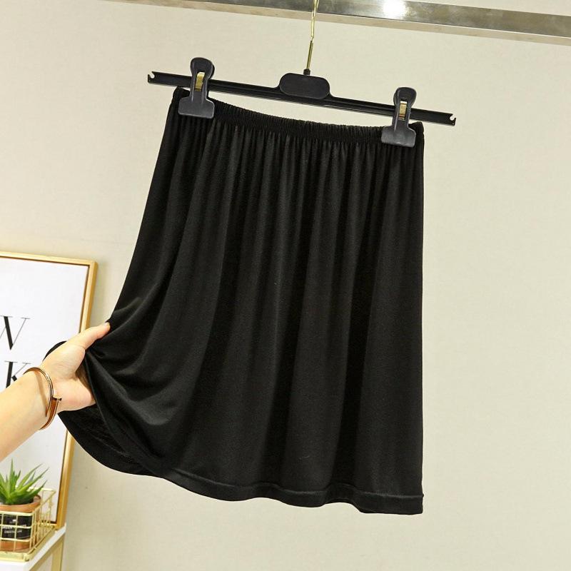 CCC Women's Black Half Slip Skirt - Summer Lining, Anti-Transparent, Safety Inner Wear
