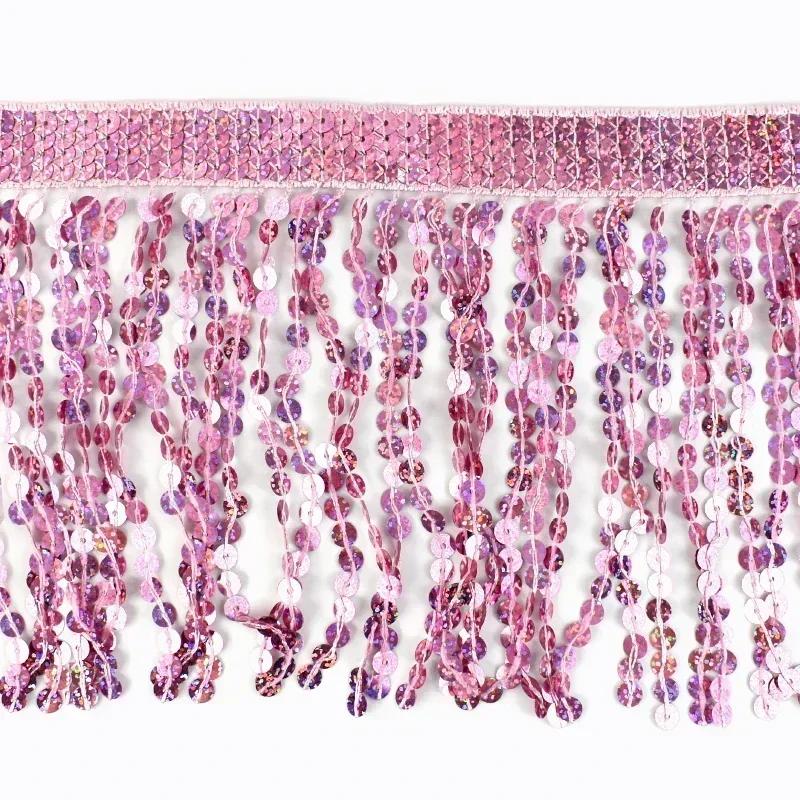 1-5M 16cm Meetee Sequin Tassel Fringe Latin Dress Lace Trims Ribbon Clothes Fringes Fabric Garment Crafts Sewing Accessories