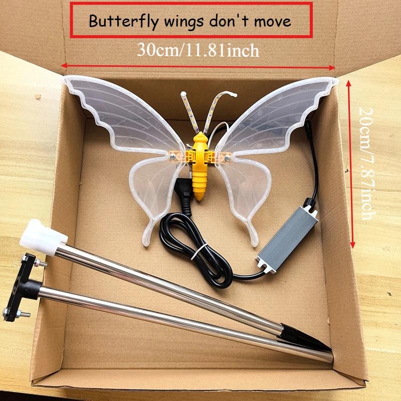 Moving LED Butterfly Lights Outdoor Wedding Party Christmas Decorations Dynamic and Static Mode Garden Yard Decor