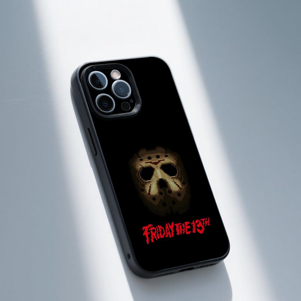 J-Jason Mask V-Voorhees Phone Case For iPhone 16,15,14,13,12,11,Pro,Max,Plus,X,XS,SE,E,Mini,Soft Silicone Black Case