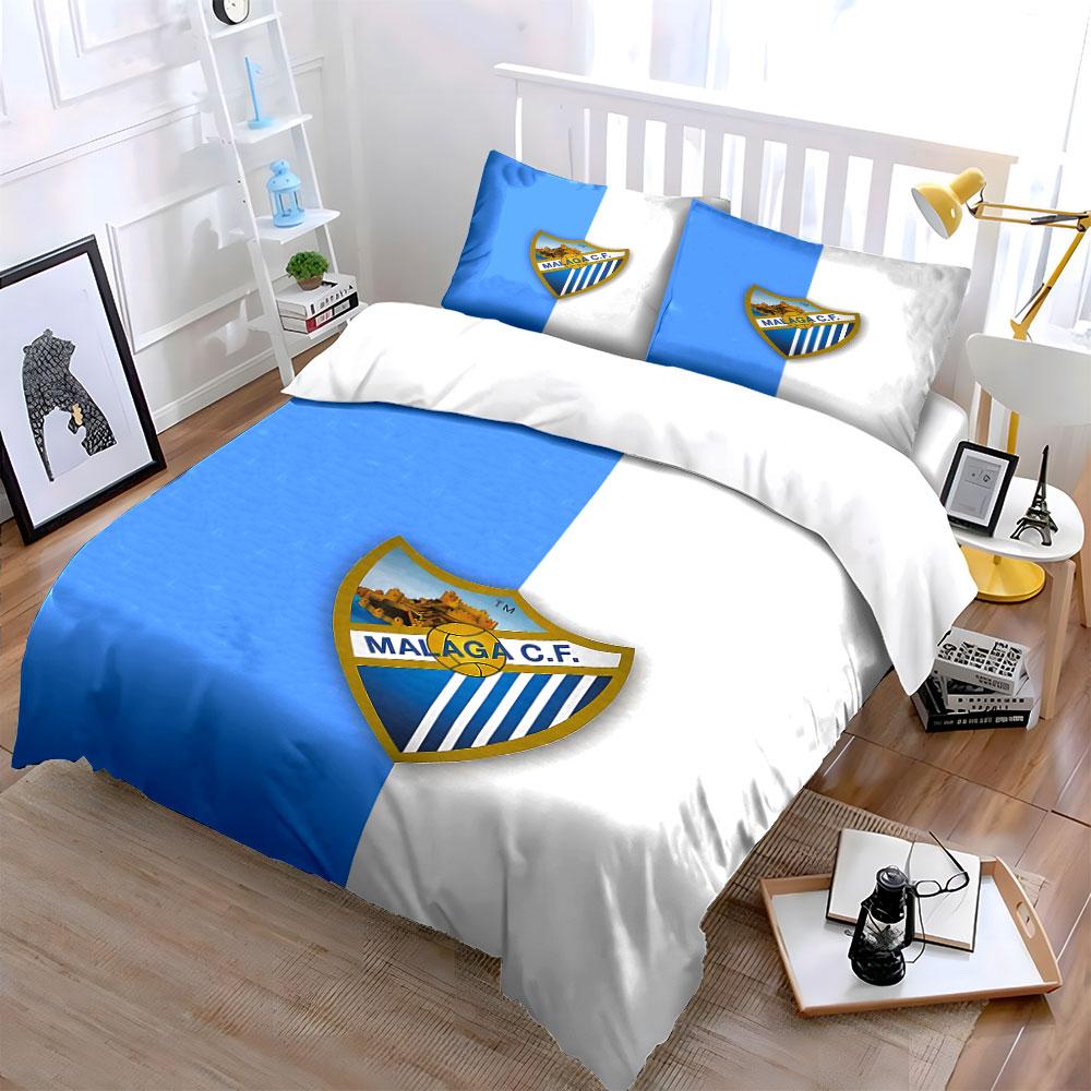 Malaga C.F. Set Biancheria da Letto con Logo Copripiumino Copripiumino Federe  (1 * Copripiumino 2 * Federe, senza piumino)