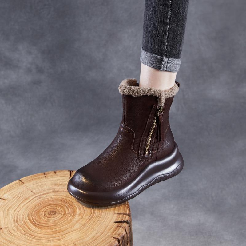 New Style Snow Boots for Women - Fleece-lined Shoes, Thick-soled Shoes, Cotton-lined Shoes, Mid-calf Boots