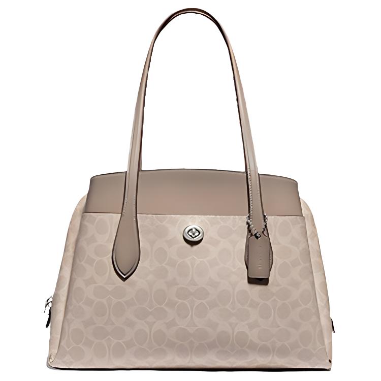 

New COACH Lora Artificial Leather Crossbody Bag, Handbag Women s Taupe Umber 89576-LHPVT 36.1*16.0*25.9CM