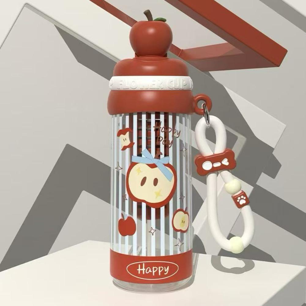 Plastic Student Straw Water Bottle Fruit Topper with Filter and Straw Flower Tea Cup Transparent Leak-proof Drinking Cup Travel