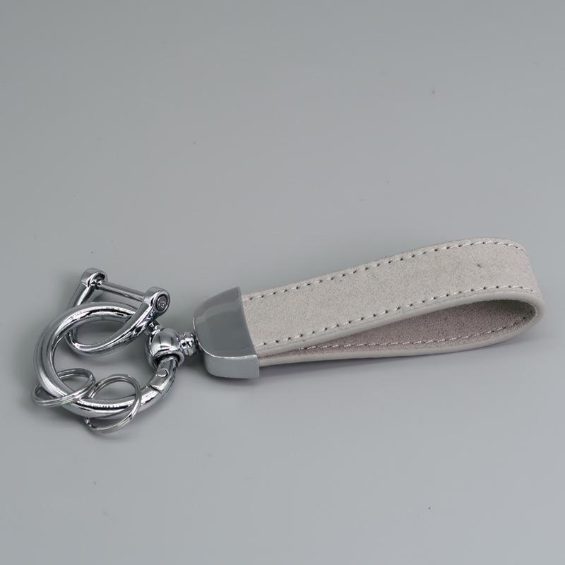 Customizable Microfiber Suede Car Keychain - Laser Engraved Logo Gift