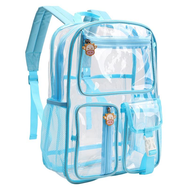 Transparent Backpack Female High School Backpack PVC Jelly Bag Female Waterproof Beach Bag Swimming Storage Backpack