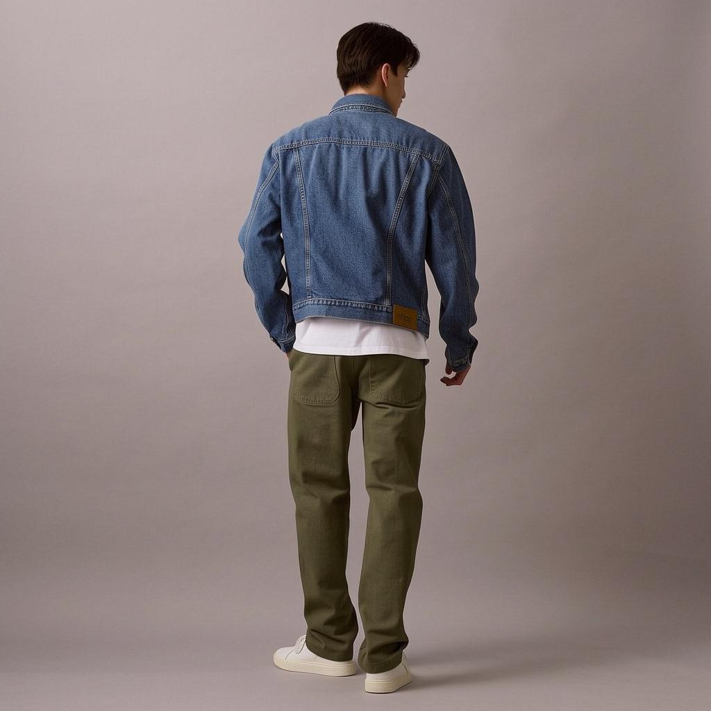 Calvin Klein Classic Truck Driver Denim Jacket With Rigid Pointed Collar Men Jackets Medium-Blue 40TM715420
