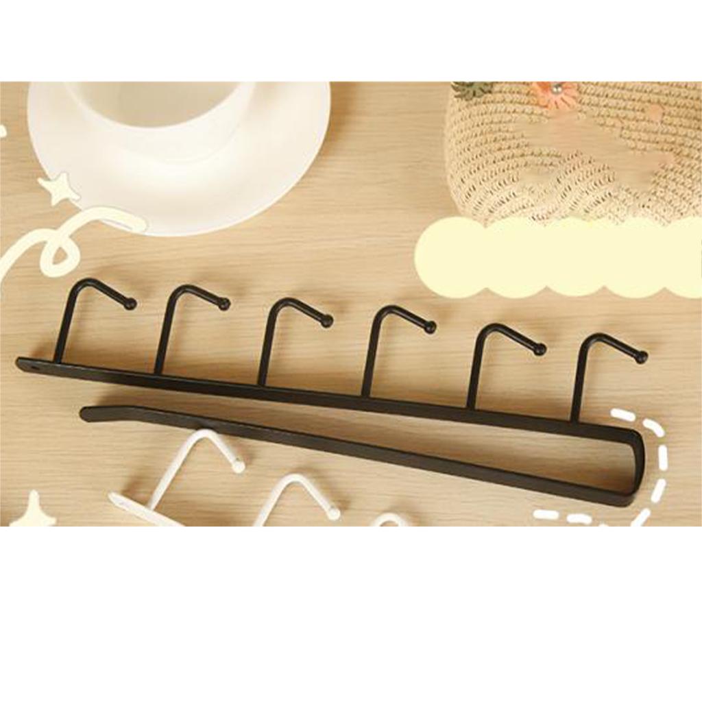 Tassenhalter Unterschrank Eisen Ohne Bohren Unter Regal 6 Haken Tassenorganisator Aufhänger für Küche