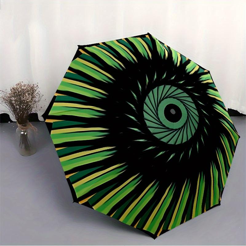 1pc Abstract Pattern Automatic Folding Umbrella, Portable & Foldable Design with 8 Ribs, Casual Outdoor Accessory yy250805053