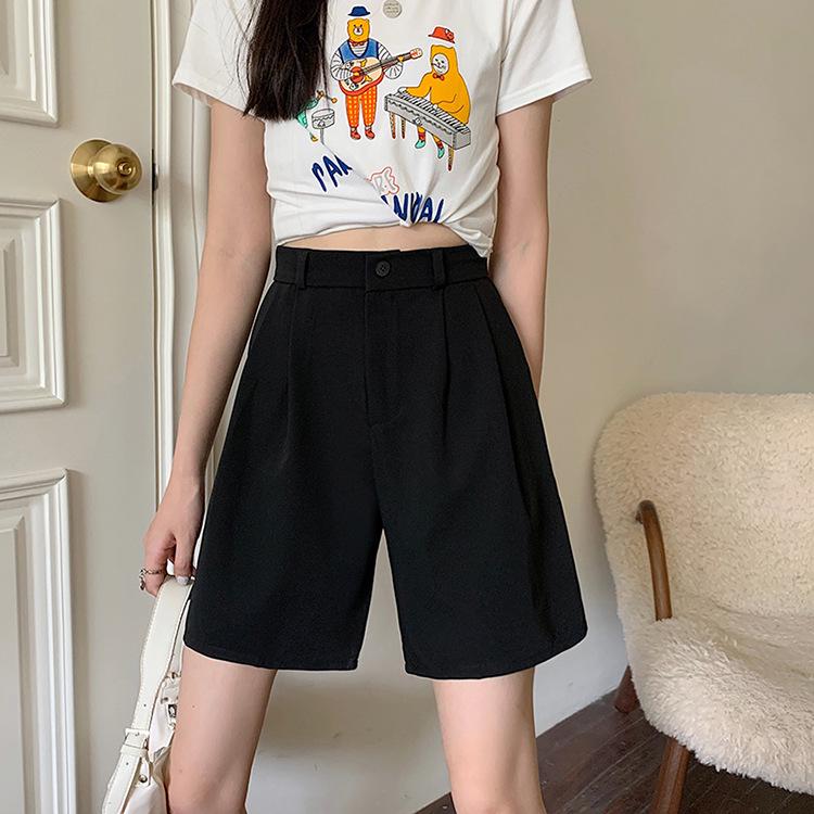 

Абрикосовые шорты А-силуэта с широкими штанинами и высокой посадкой для женщин 3XL чёрный