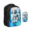 M-Messi Double Layered Backpack Football Star 2Pcs Set Backpack, Sports Pencil Bags School Bags  Kids School Mochila Rucksack