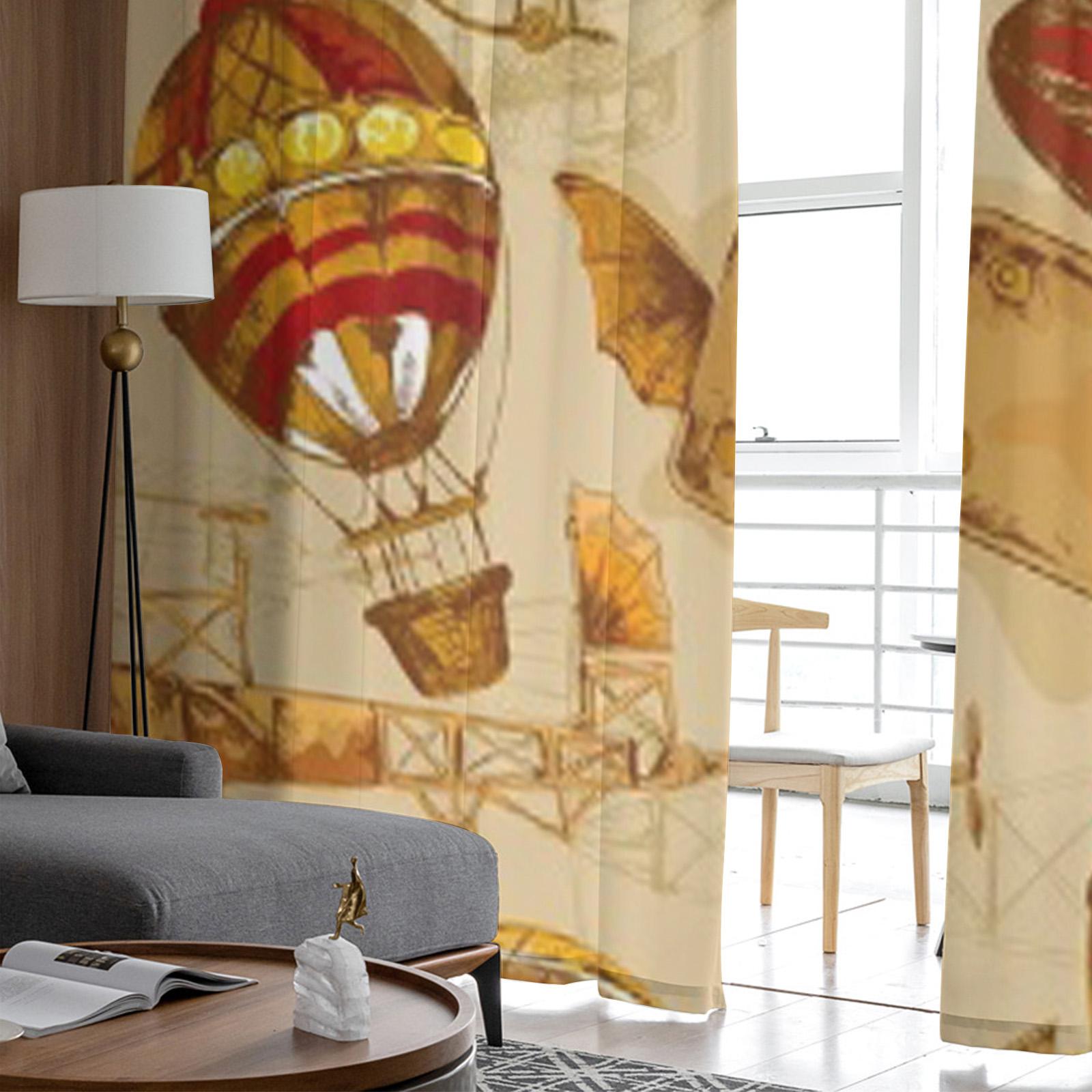 Аэронавтика Транспорт Старый Стиль Авиационные Машины Бесшовный Узор Тюлевые Прозрачные — фото 3