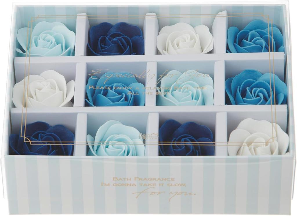 Bath Colors Box of 12 Perfect for and Soap 820908 Q-FLA Fragrance, Blue, BL, Roses, Gifts, Presents, Celebrations, Flowers,