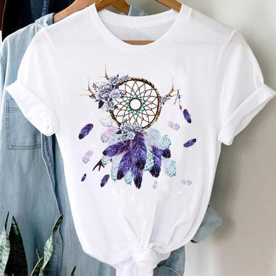 Aquarell Traum Web Schöne Stil Trend Frauen Print T-shirt Sommer Mode T-shirt Kurzarm Weibliche Kleidung Casual Grafik T-shirt