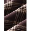 Women's Retro Brown Plaid Woolen High Waist A-Line Skirt - Elegant Slimming Mid-Length for 2025 Autumn/Winter