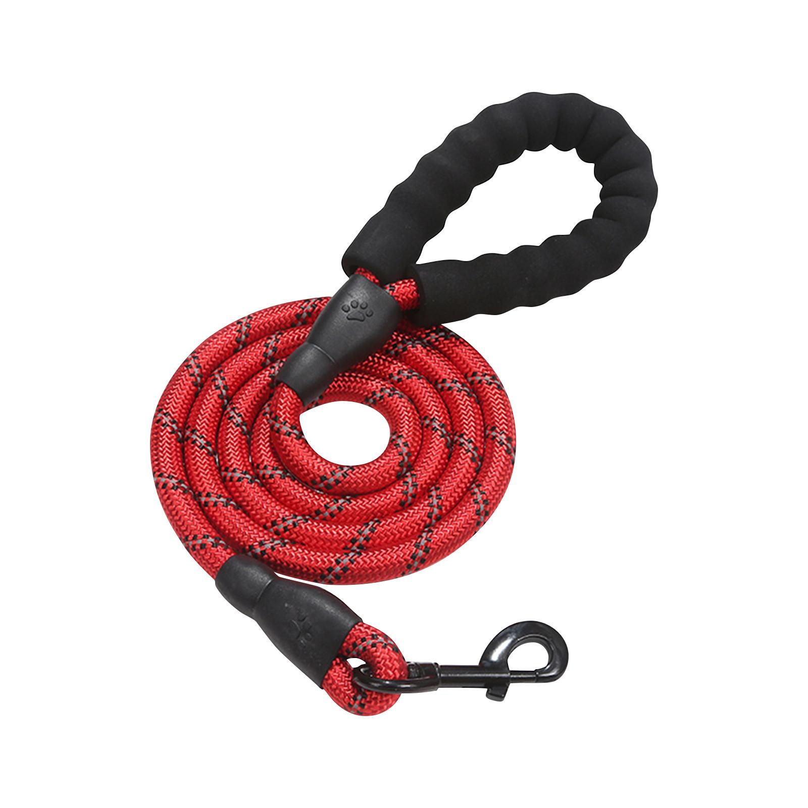 Reflective Nylon Round Rope Dog Traction Rope Pet Supplies Large Dog - Rope Explosion-proof Flush Walking Dog Rope One Size красный