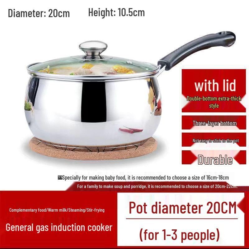 316 Extra Thick Stainless Steel Non-Stick Infant Milk and Food Saucepan