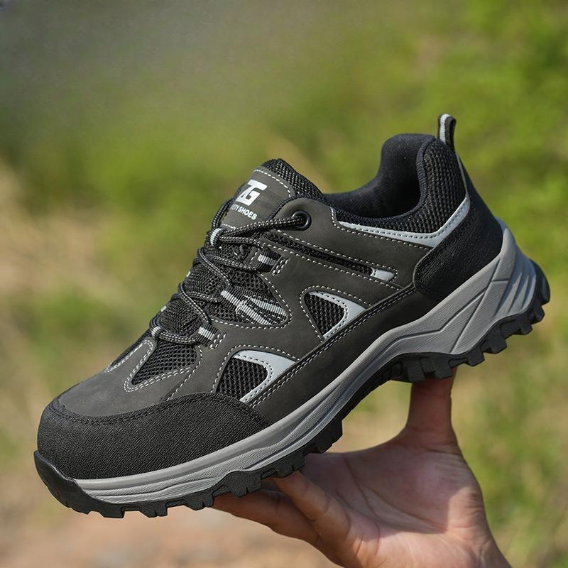 Fashion Steel Toe Safety Shoes Men Work Safety Boots Lightweight Breathable Comfortable Sneakers Men Boots Slip-resistant Sneakers