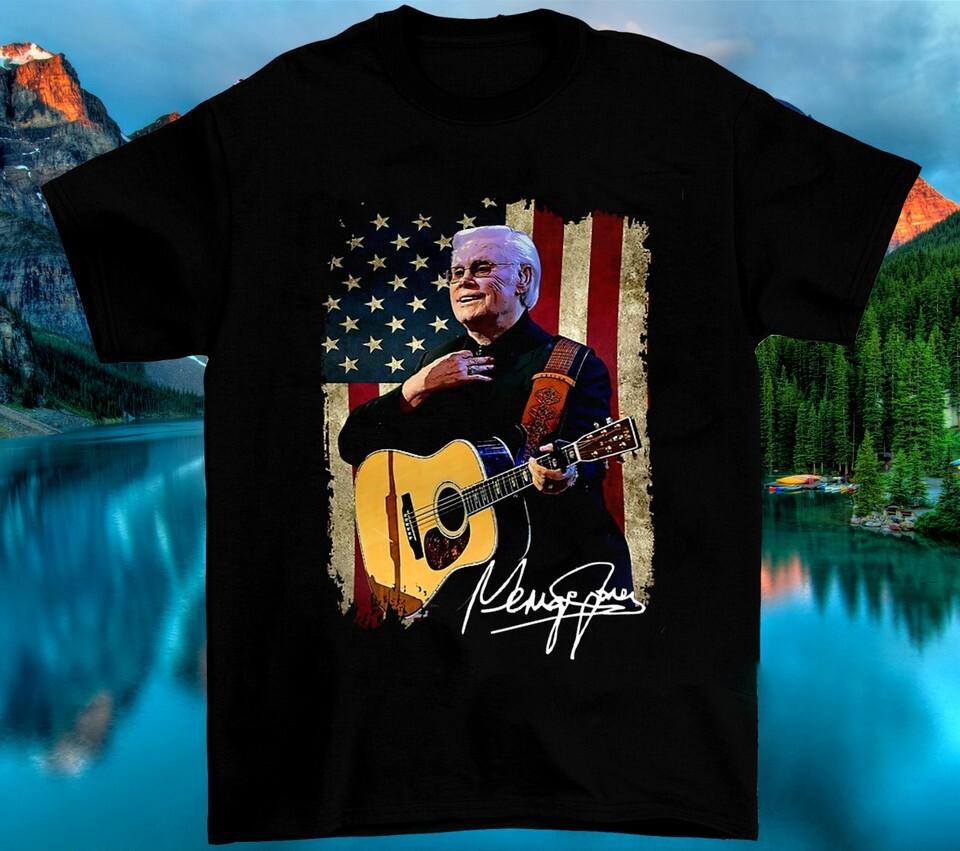 Rare George Jones Signature Vintage T-Shirt Black Size S-4XL Unisex XXXXL