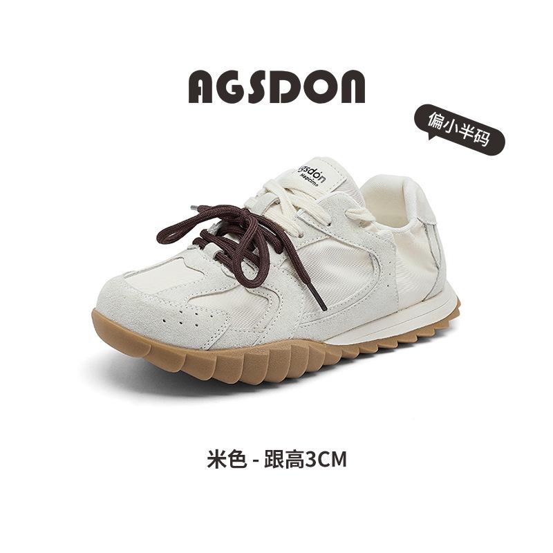 Augustus Dengde Training Shoes Women's 2025 New Summer Platform Light Jogging Sports Shoes Casual Forrest Gump White Shoes