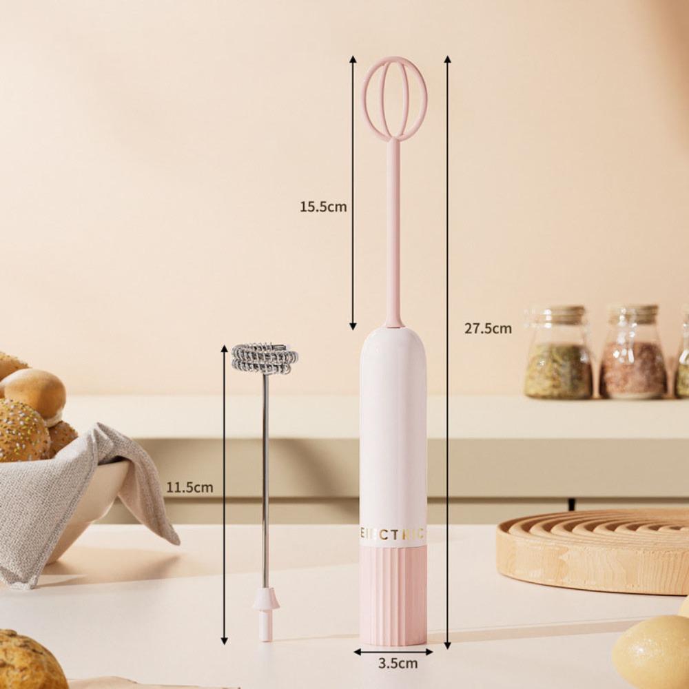 

Durable Double-Way Handheld Whisk Cordless Portable Electric Mixer Egg Beater for Coffee Lattes Soup розовый