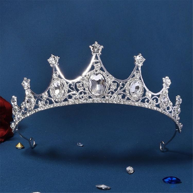 Elegant Rhinestones Crowns Hair Accessory Theater Costume Props Lightweight Metal Bridal Party Headpiece