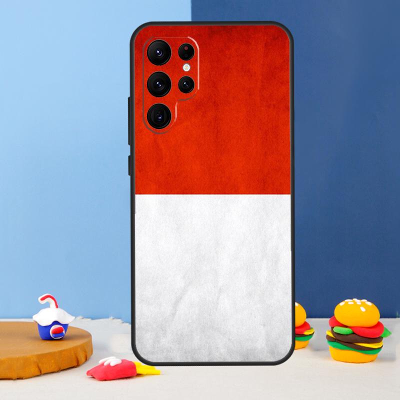 Indonesia Flag Phone Case For Samsung Galaxy S24 S25 Ultra S9 S10 S20 S22 S21 S23 Plus S24 FE Cover Coque