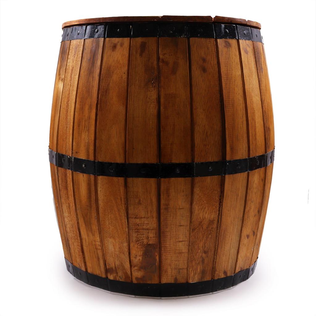 Beer Barrel Table With Storage - Natural