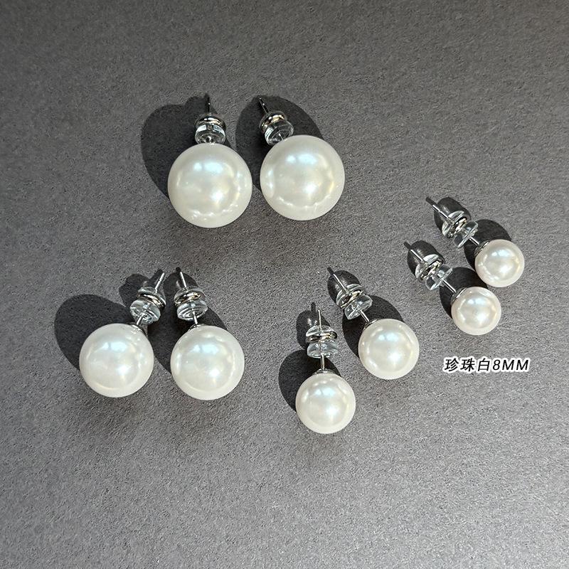 S sterling silver needle blogger with the same Australian white pearl stud earrings women s light luxury earrings new ear jewelry