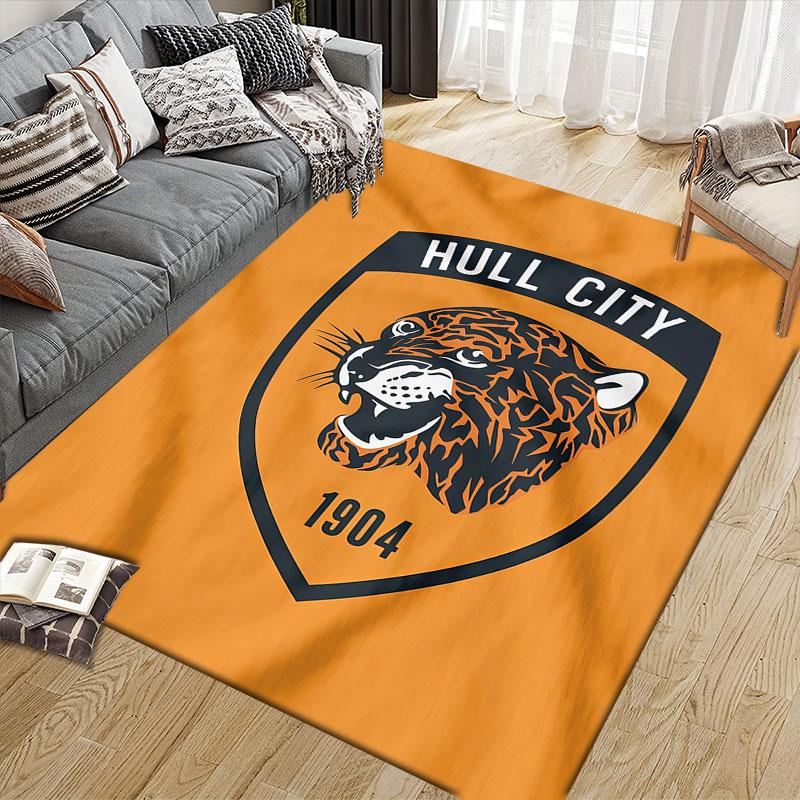 Hull City Art Flannel Printed Carpet, Home Sofa Decoration for Living Room & Bedroom, Non‑Slip Play Flannel Floor Mat for Game Room
