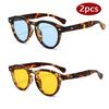 2pcs Vintage Punk Candy Color Oval Rivets Women Sunglasses Fashion High Quality Decorative Eyeglasses