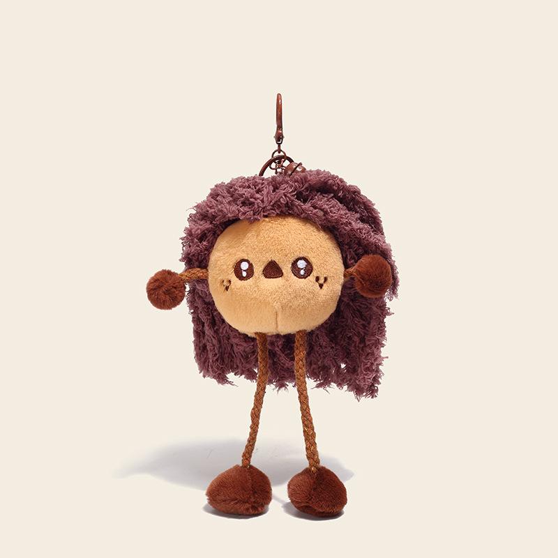 Creative Cartoon Personality Potato Girl Doll Long Hair Plush Toy Doll Backpack Decoration Pendant Keychain Doll Gifts For Kids