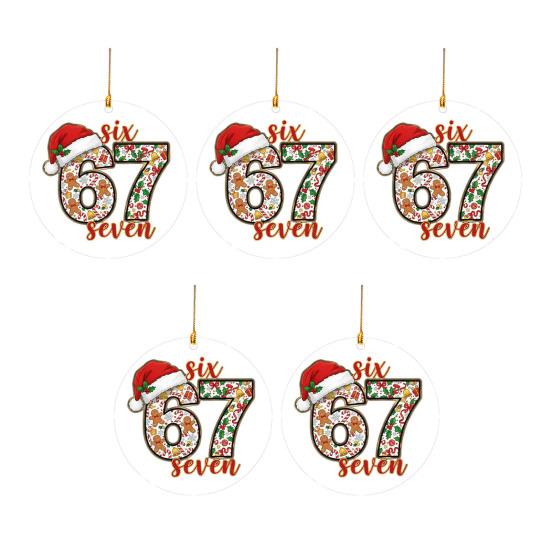 Der Weihnachtsmann sagt Sechs Sieben Ornament Acryl Weihnachtsbaumdeko mit einzigartigem Spruch Festliche Feiertags-Hängedekoration