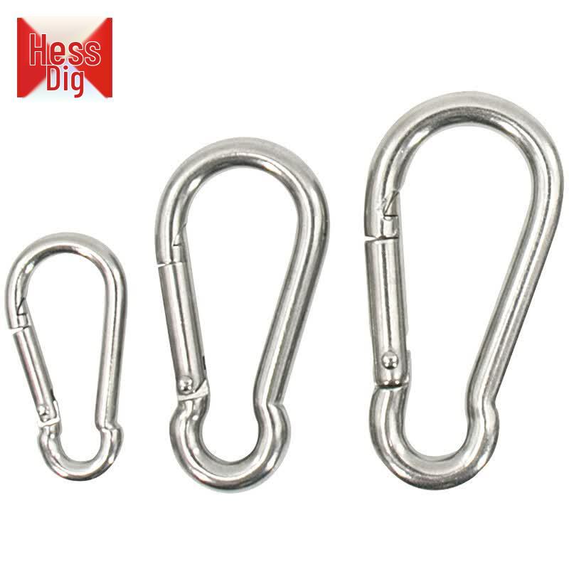 He Si Di Ge 304 Stainless Steel Spring Carabiner Hook M8