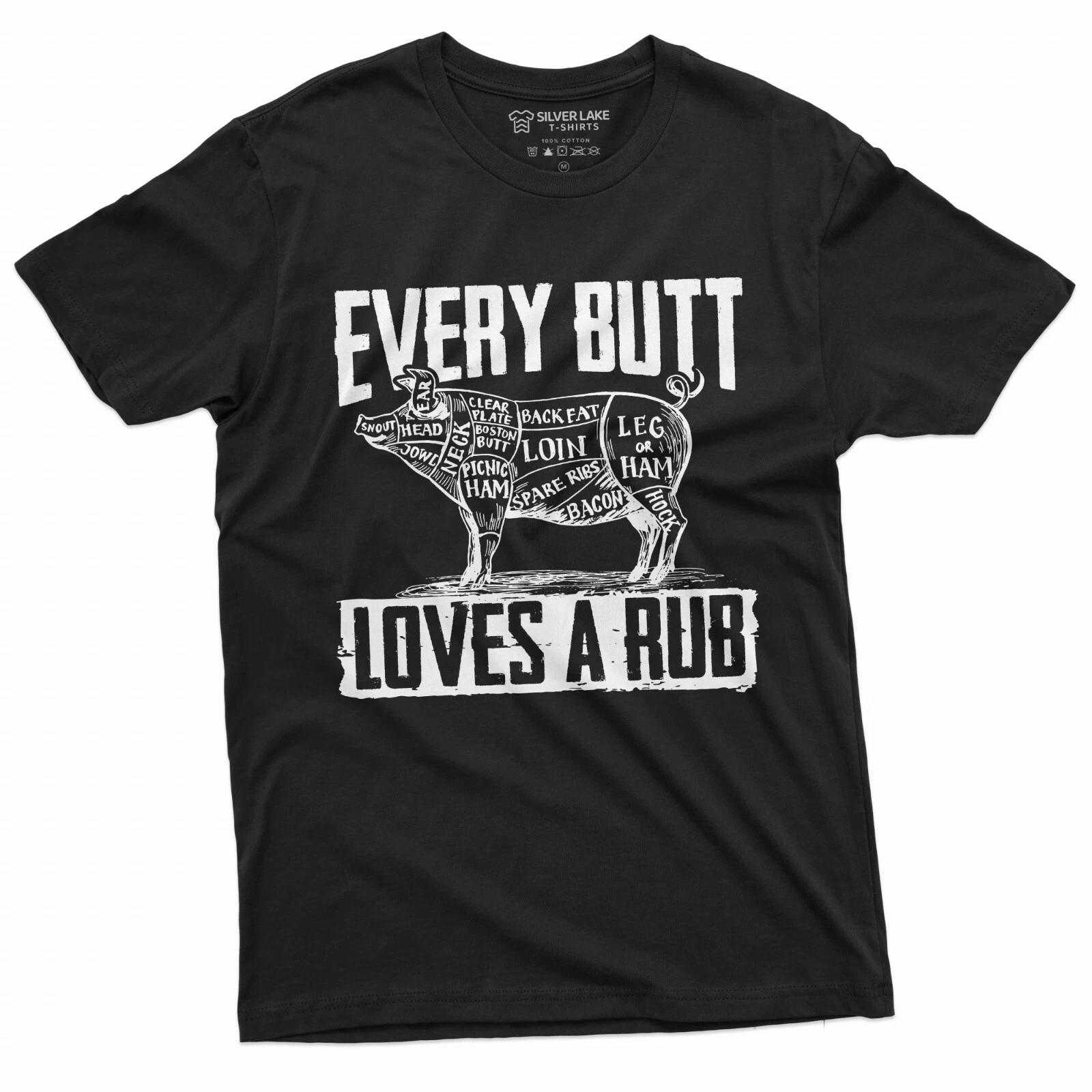 BBQ Pork Butt Rub Funny Tee Shirt 4th of July Summer Barbeque Partying Cook tee S