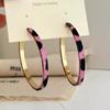 50mm Hoop Earrings Leopard Print Round Hoop Earrings Personality Fashion Hoop Earrings  For Women