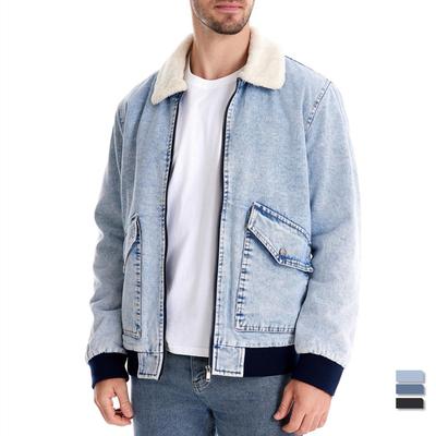New Autumn and Winter Velvet Denim Jacket Casual Washed Men's Denim Tops Thickened Men's Cotton Jacket