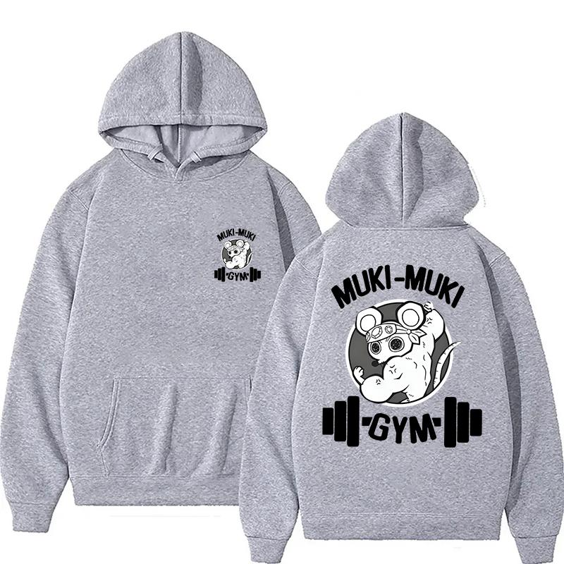 Anime Uzui Tengen Printed Long Sleeve Pullover Hoodies for Women Men Funny Ninja Mice Muki Muki Gym Casual Sweatshirts