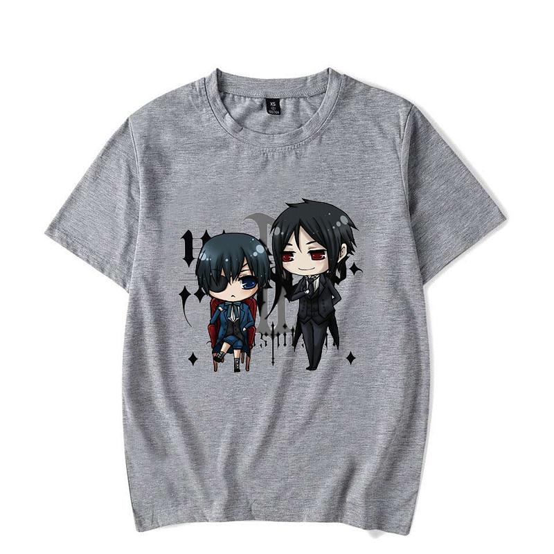 Hot Anime Funny Summer T-Shirt Harajuku Black Butler Cartoon Print Fashion Short Sleeve Summer Casual T-Shirt Top