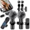 Set of 2X Wireless Lavalier Microphone USB C Clip-on USBC 2 Microphones
