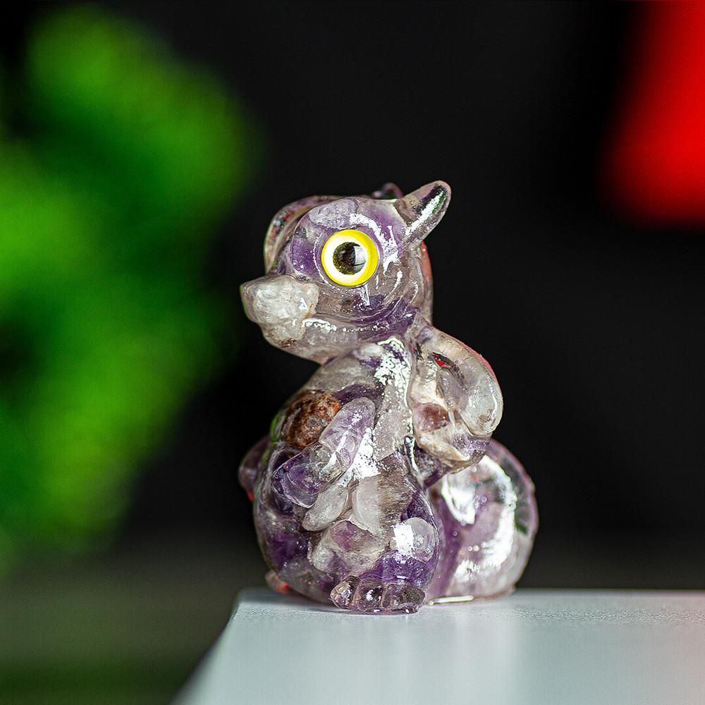 Crystal Energy Dragon Figurine Resin Craft For Office Decor Gift For Friends