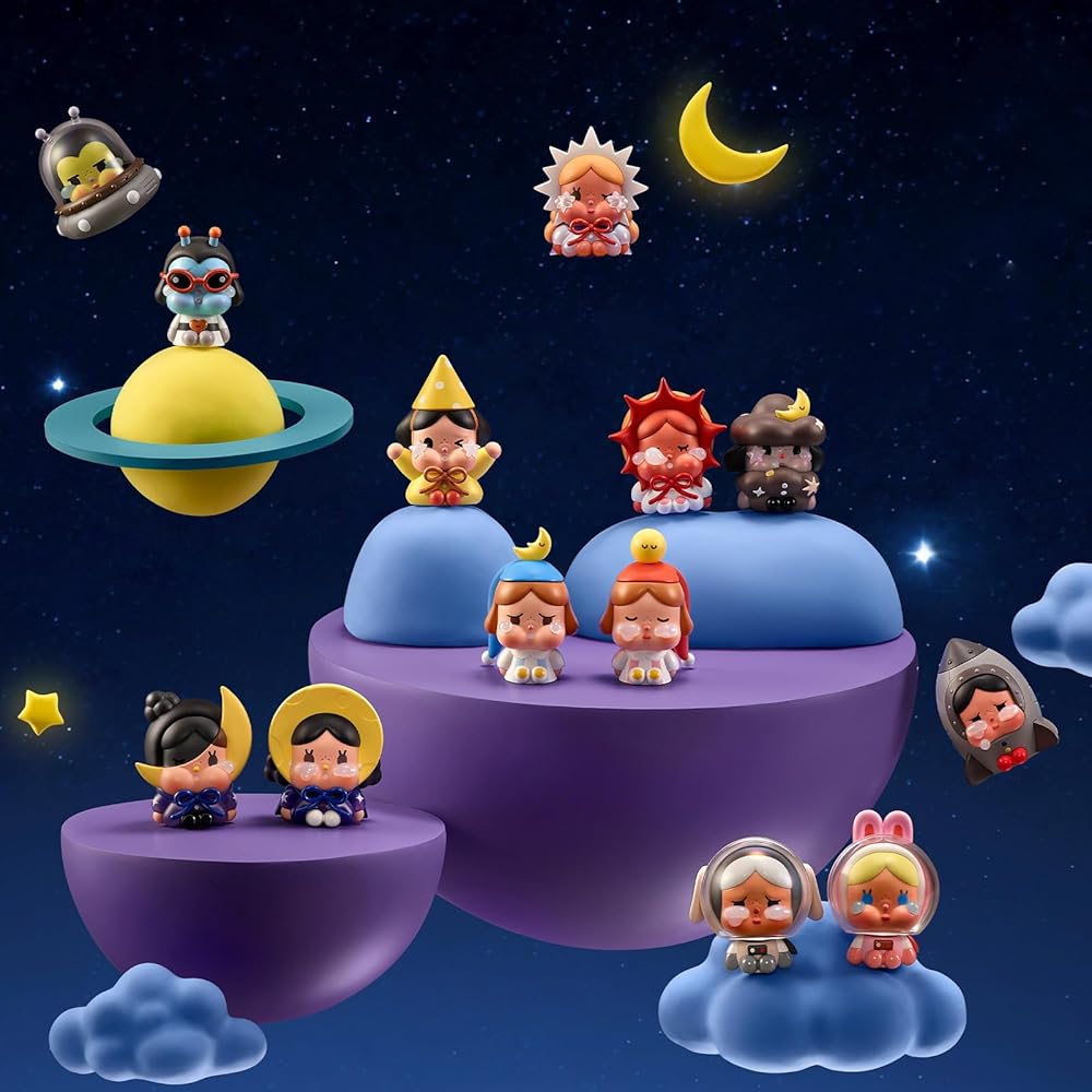 Pop Mart Crybaby Crying to the Moon Sitting Series Assorted Box 12 Pieces Blind Box Figures Premium Toy Original Character
