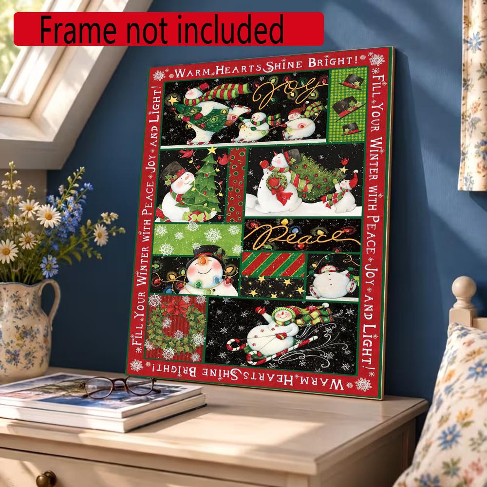 Christmas 5D Diamond Painting Round Diamond Rhinestones Mosaic Diamond Embroidery Wall Paintings Rhinestones Gift Frameless